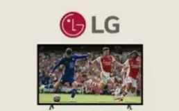 LG smart TV showing a football match